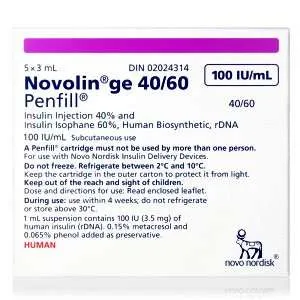 Novolin GE 40/60 Penfill Cartridge