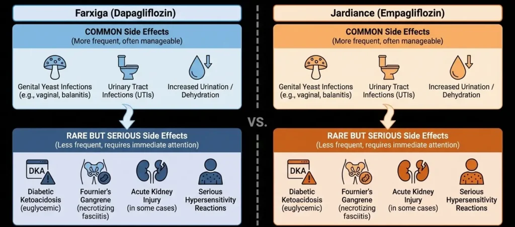 farxiga vs Jardiance common and serious side effects